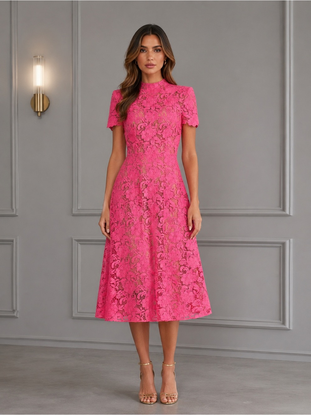 NADINE MERABI KATE PINK MIDI DRESS SIZE 4